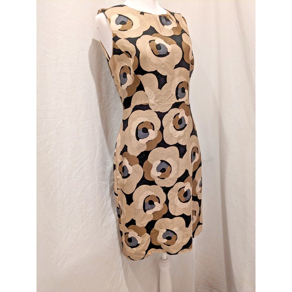 Kate Spade Deco Rose Della Sheath Dress Sleeveless Silk/Cotton Blend Womens Sz 6